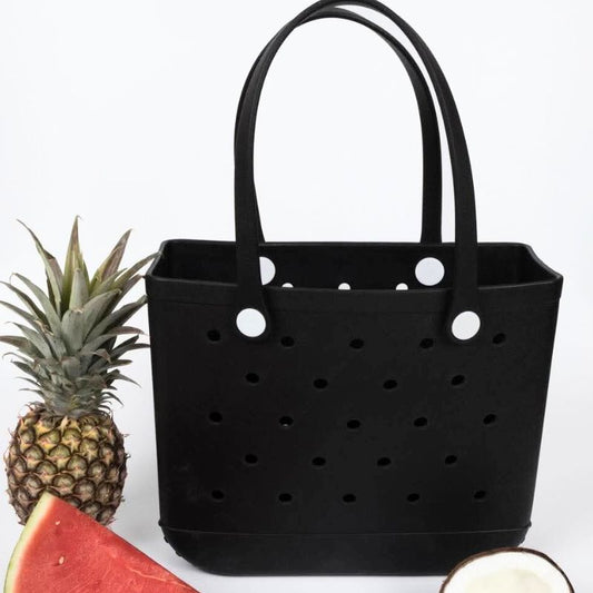 Aloha Vegan Tote Bag - Black - Medium