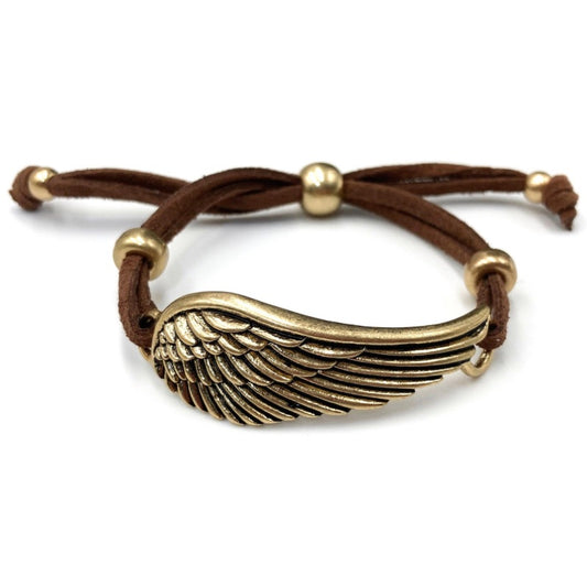 Angel Wing Suede Pull Bracelet