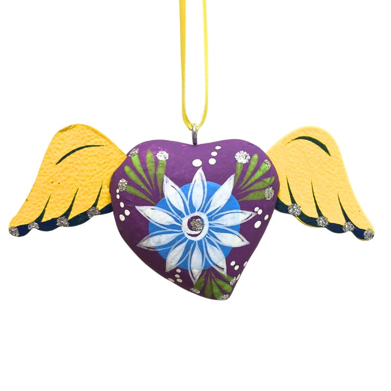 Authentic Mexican Winged Heart Hanging Ornaments