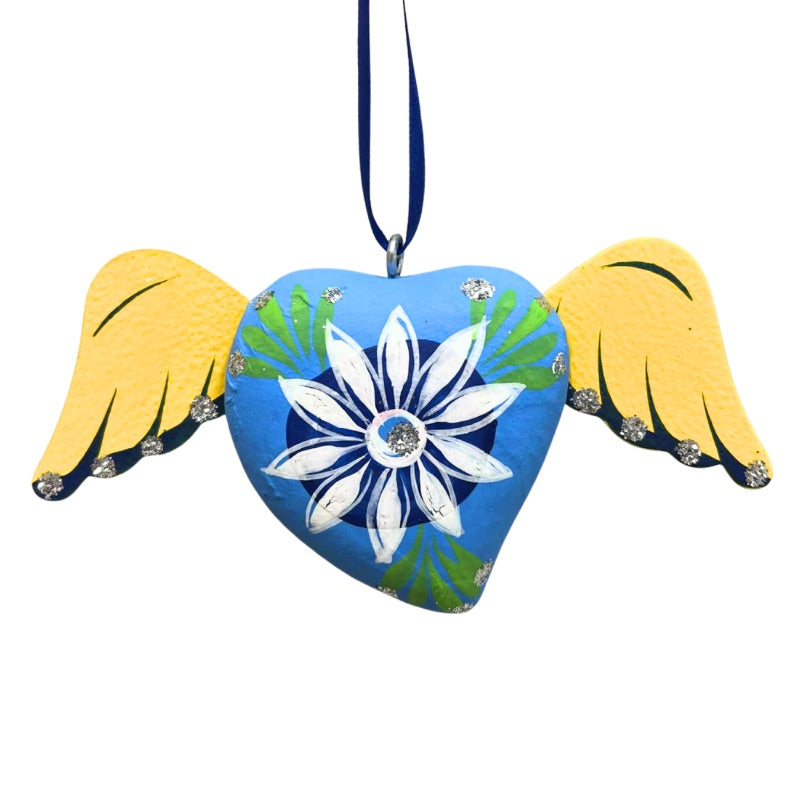 Authentic Mexican Winged Heart Hanging Ornaments