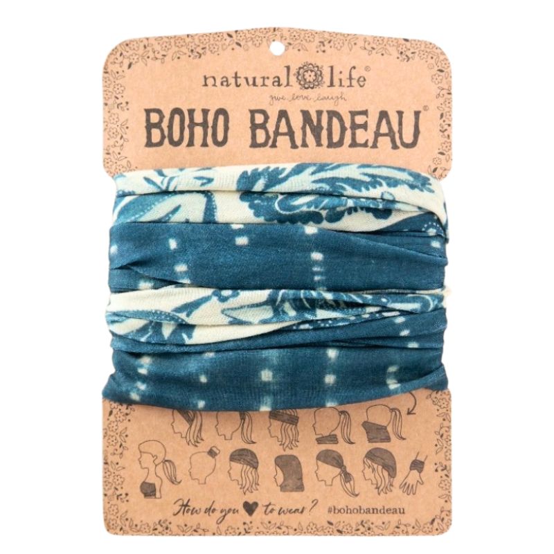Bohemian Bandeau in Indigo Shibori