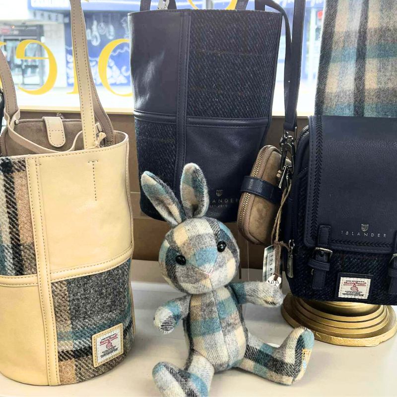 The Orlagh Leather Tote with Beach Tartan