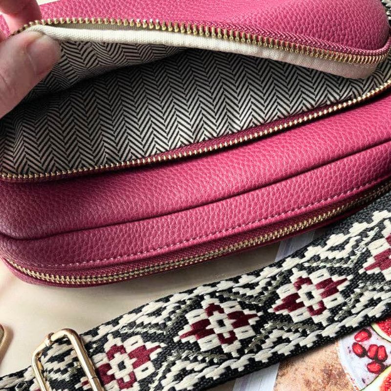 California Crossbody in Vegan Leather - Berry
