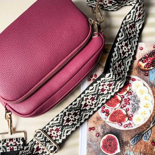 California Crossbody in Vegan Leather - Berry