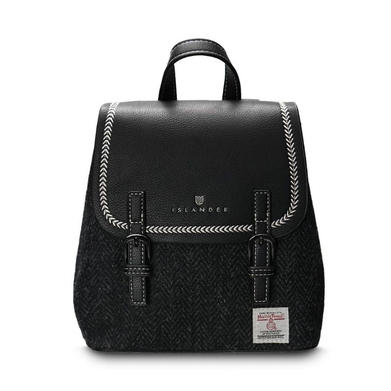 The Islander UK Mini Backpack in Black Herringbone