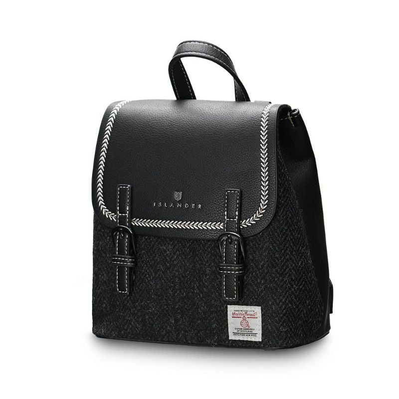 The Islander UK Mini Backpack in Black Herringbone