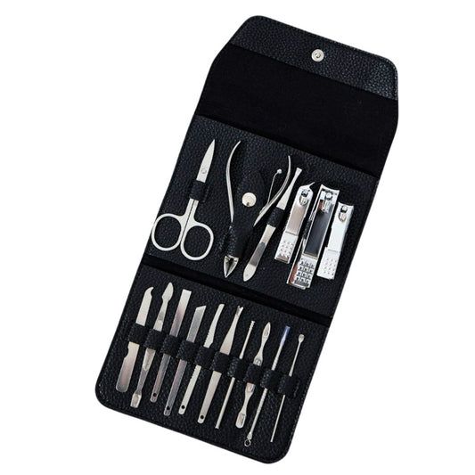 Manicure Set in Black Vegan Leather