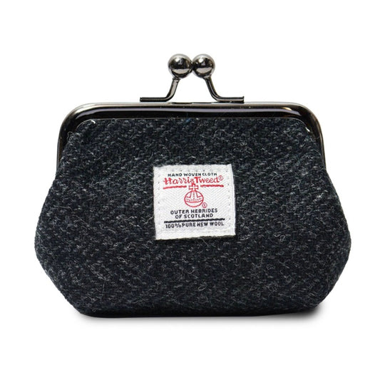 Coin Purse - Black Herringbone