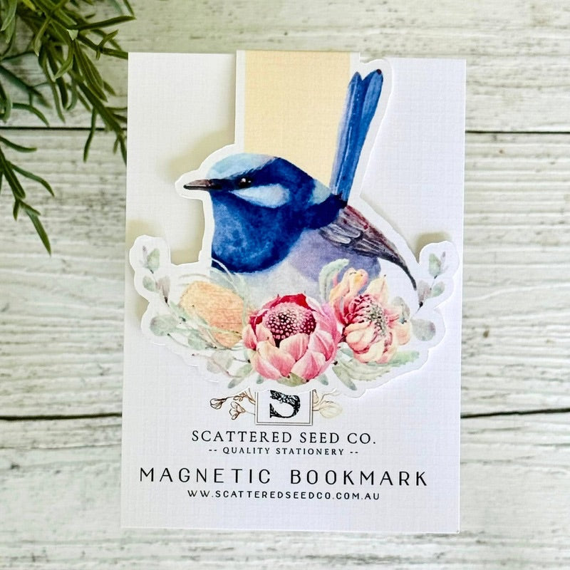 Blue Fairy Wren Magnetic Bookmark