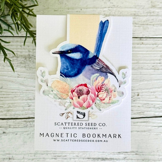 Blue Fairy Wren Magnetic Bookmark
