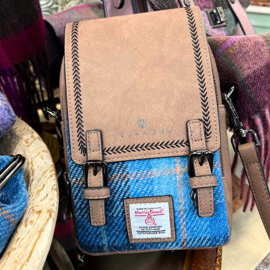 Islander UK Blue Tartan Crossbody Bag