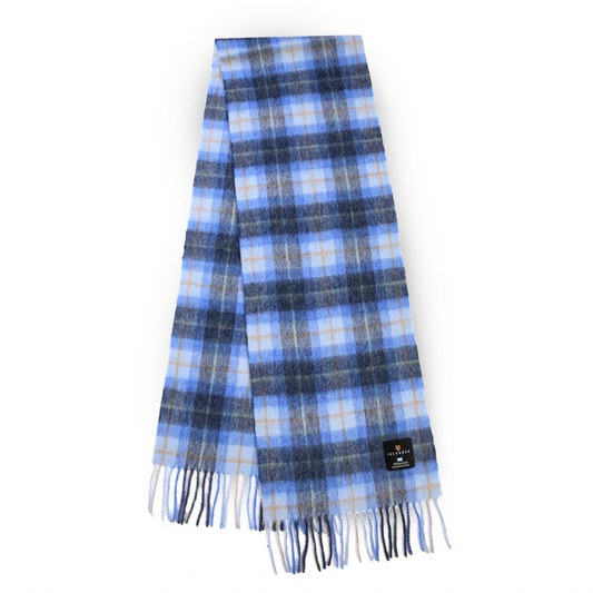 Islander Blue Tartan Lambswool Scarf