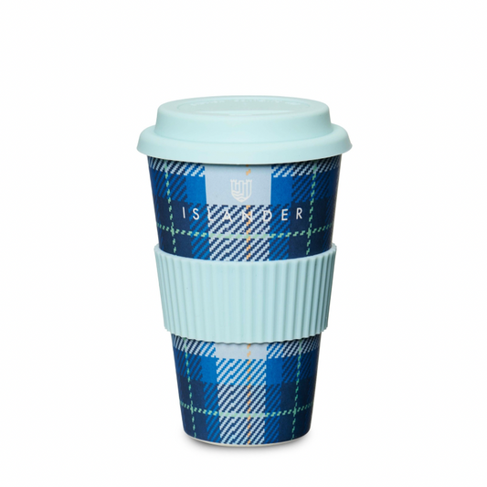 Islander Bamboo Travel Cup: Blue Tartan