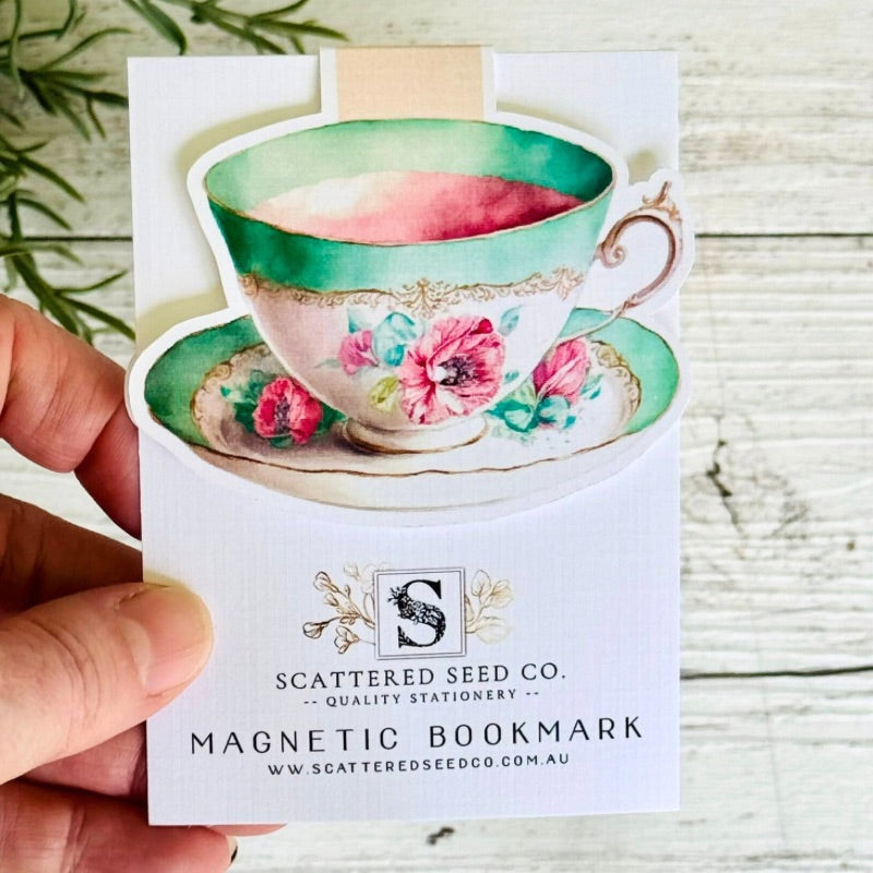 Vintage Teacup Magnetic Bookmarks - 4 Designs
