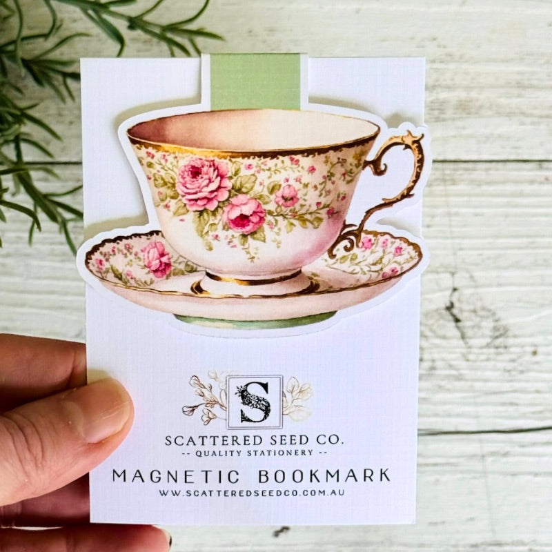 Vintage Teacup Magnetic Bookmarks - 4 Designs
