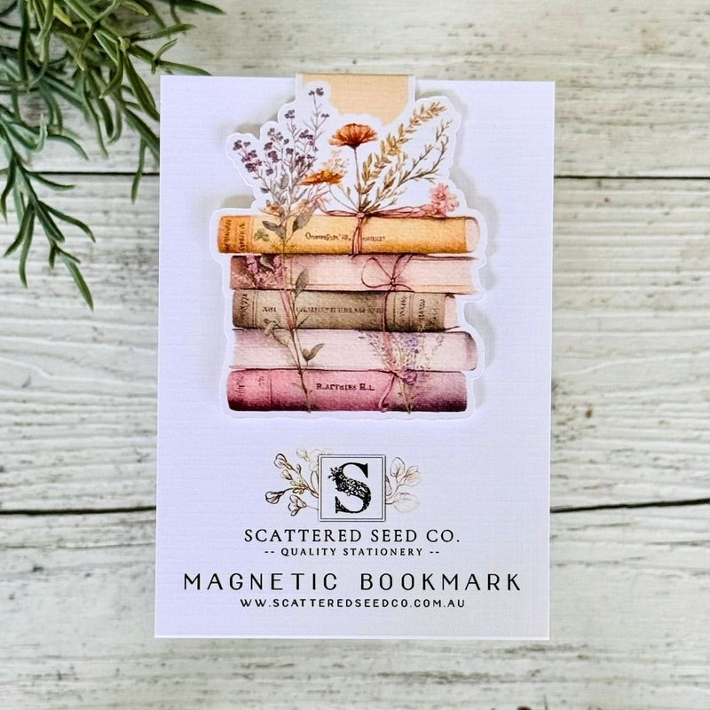 Spring Floral Books Magnetic Bookmark
