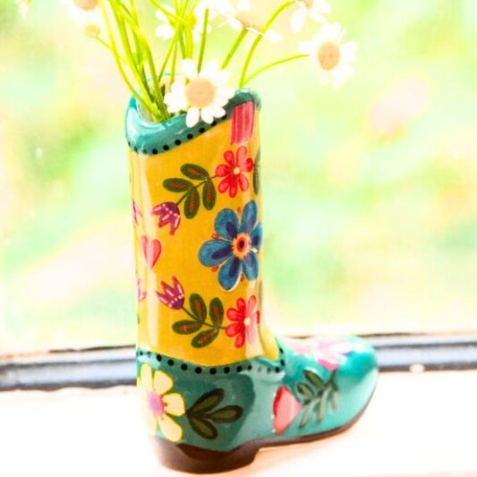 Western Boot Bud Vase