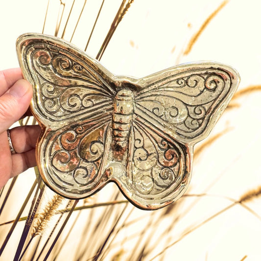 Brass Butterfly Unique Trinket Dish