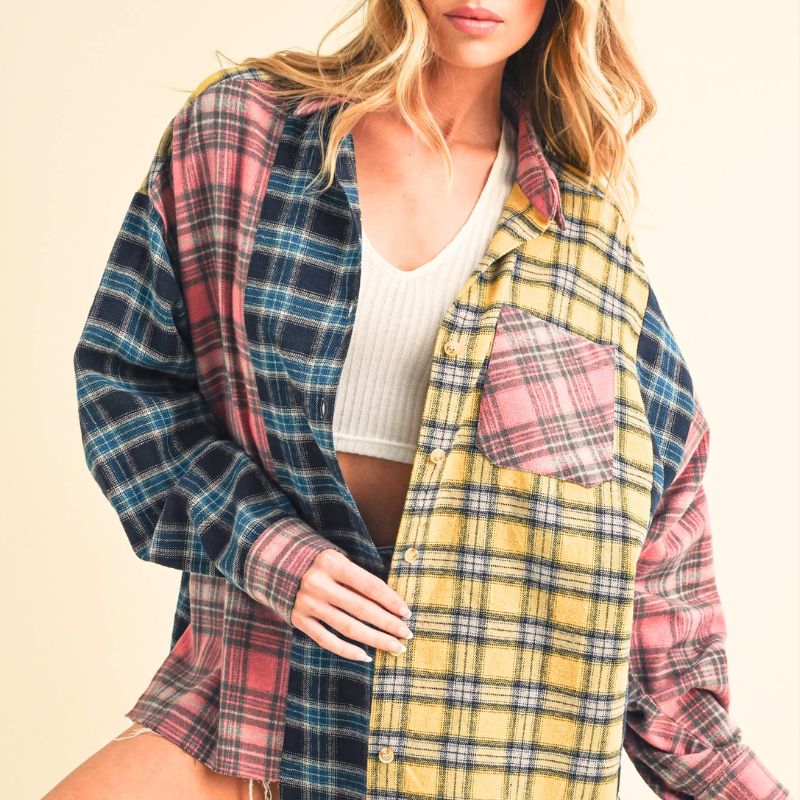 Brodie Patch Plaid Flannel Shirt