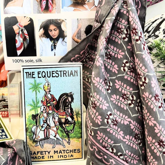 Albertine Silk Scarf in Brown with Gift Box