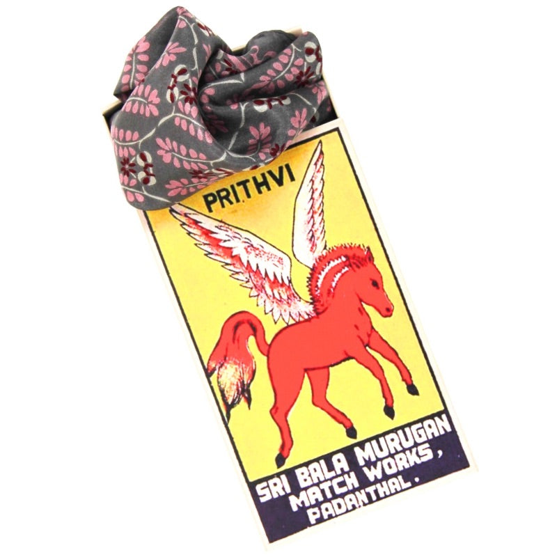 Albertine Silk Scarf in Brown with Gift Box