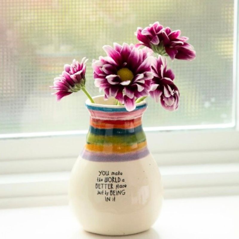 Be Happy Bud Vase - You Make the World