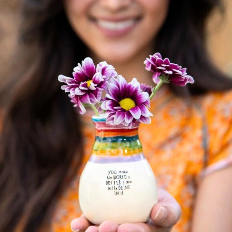 Be Happy Bud Vase - You Make the World