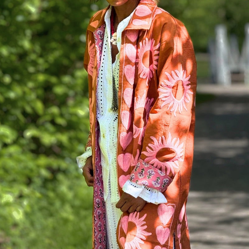 Burst of Love Long Cotton Coat