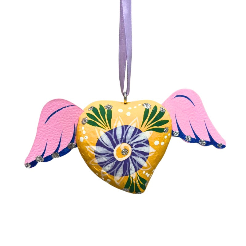 Authentic Mexican Winged Heart Hanging Ornaments