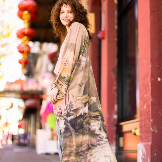 Friendship Love & Truth Vintage Wash Bamboo Kimono Jacket