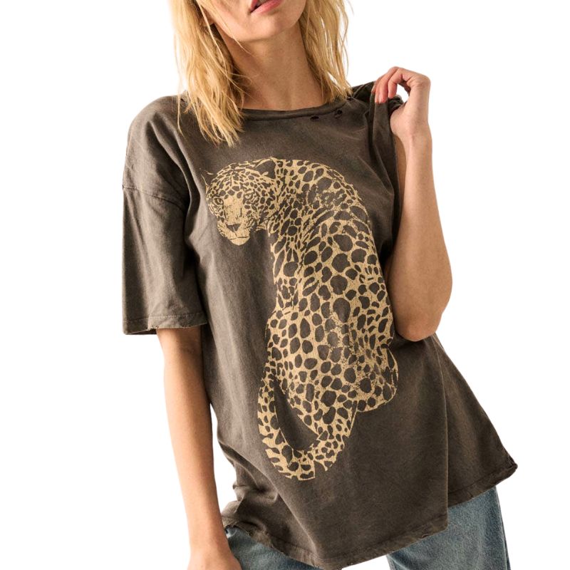 Cheetah Mineral-Washed Oversized Graphic Tee