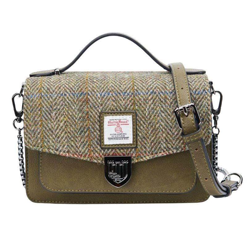Islander UK Mini Envelope Satchel in Chestnut Herringbone
