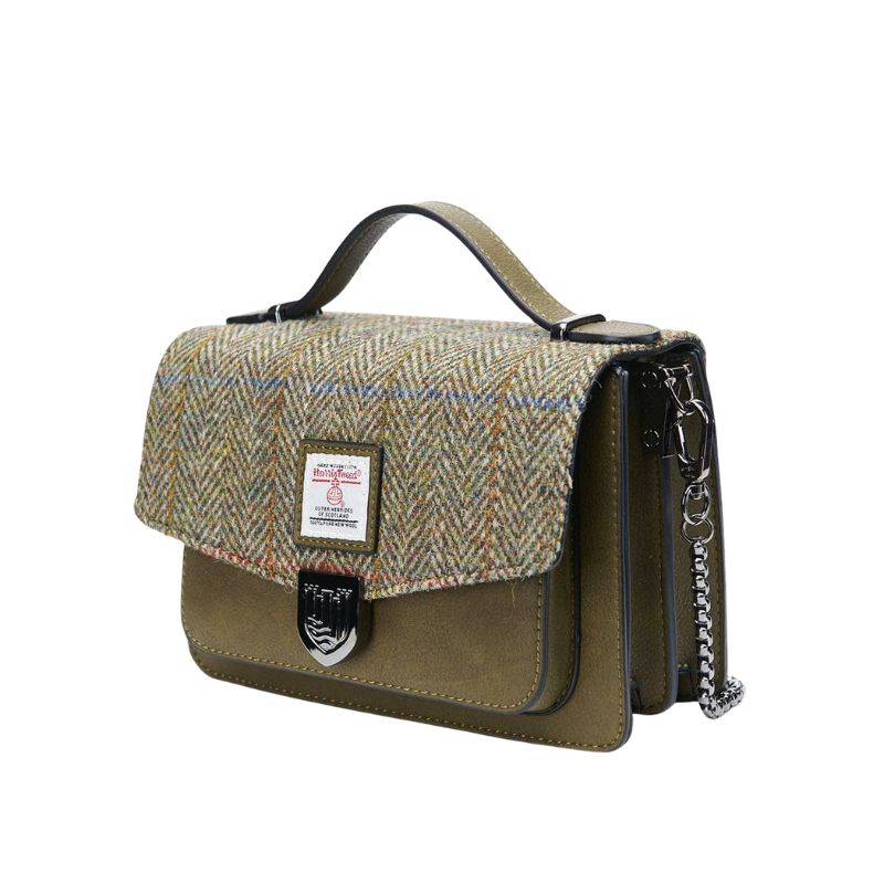 Islander UK Mini Envelope Satchel in Chestnut Herringbone