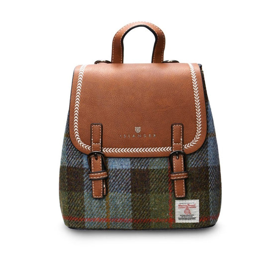 Islander UK Mini Backpack in Chestnut Blue Tartan
