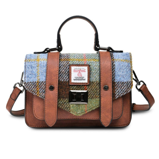 Islander UK Mini Satchel in Chestnut and Blue Tartan