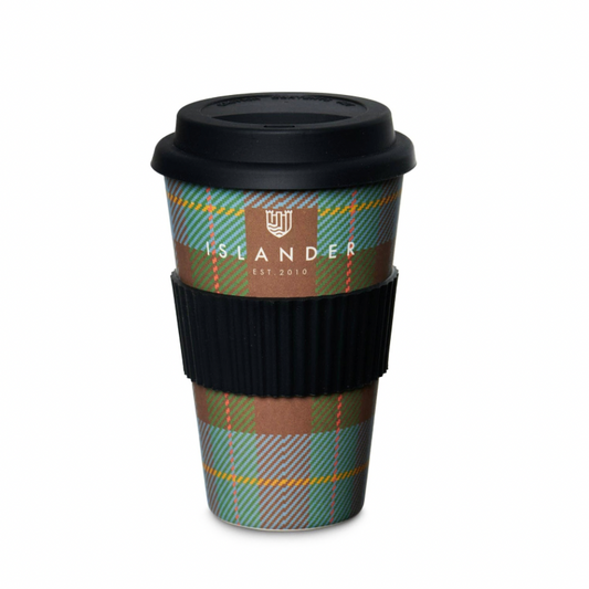 Islander Bamboo Travel Cup: Chestnut-Blue Tartan