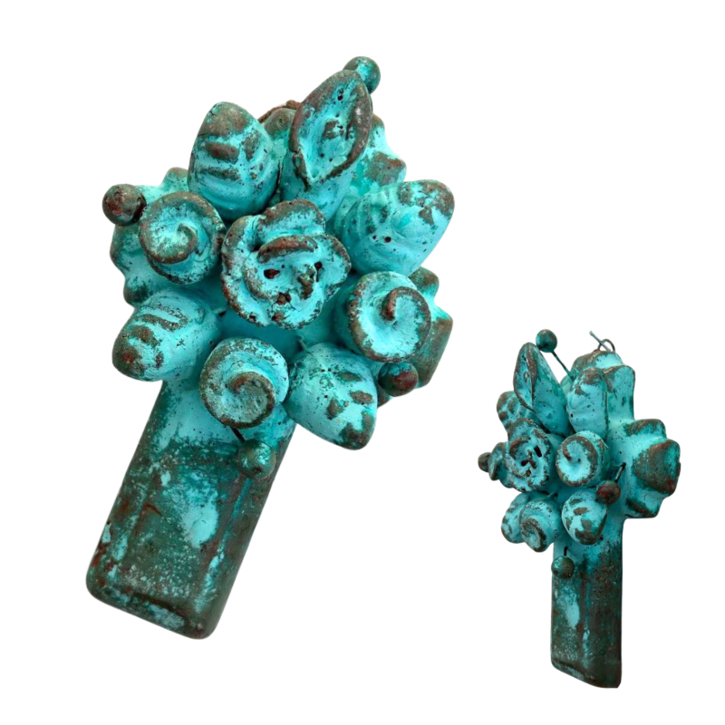 Clay Cross of Turquoise Rose