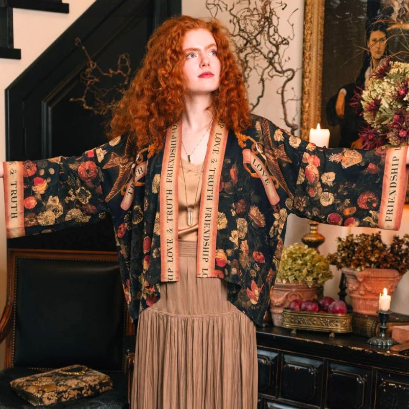 Heart of Gold Cropped Kimono Jacket