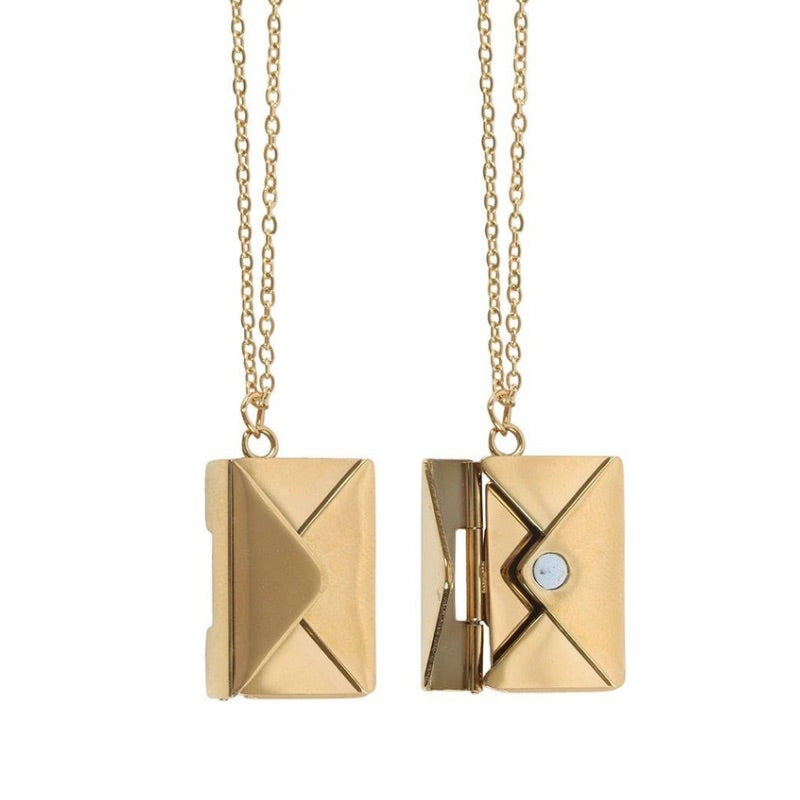 Love Letter Valentine Locket Necklace on Greeting Card