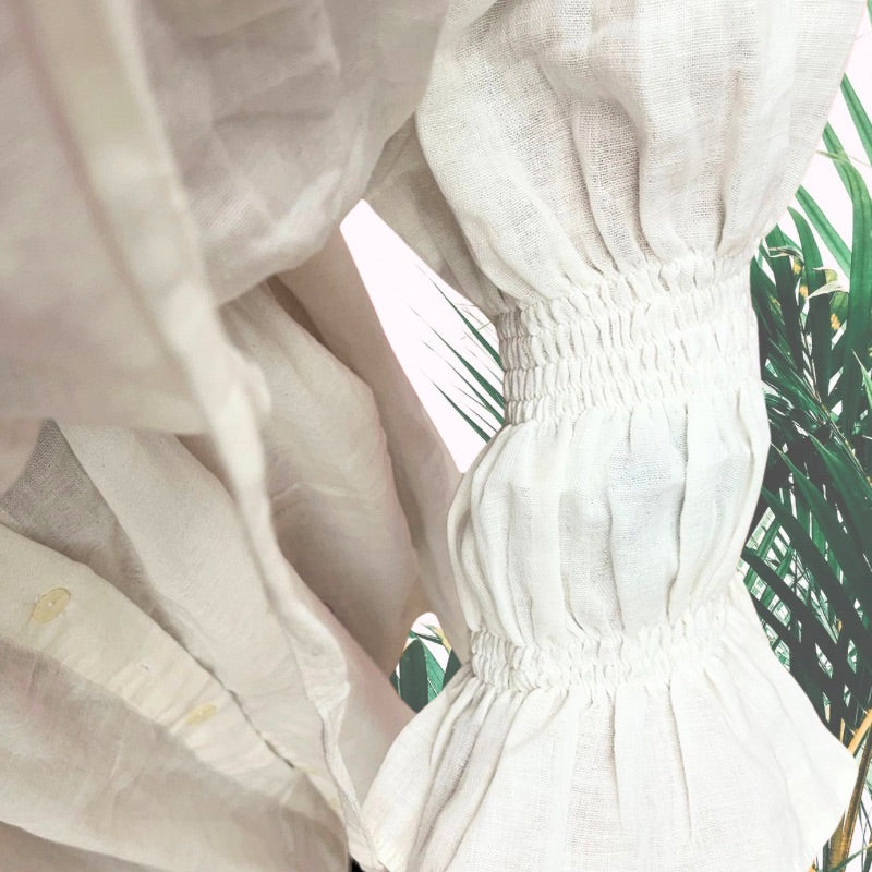 Pheasant Field Cotton Dress in Off-White