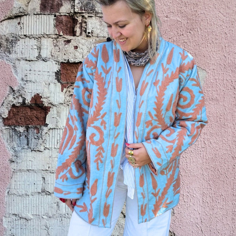 Turquoise Banjara Nomad Embroidered Jacket