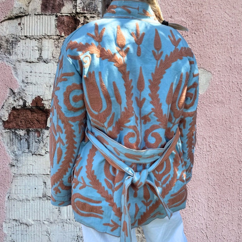 Turquoise Banjara Nomad Embroidered Jacket