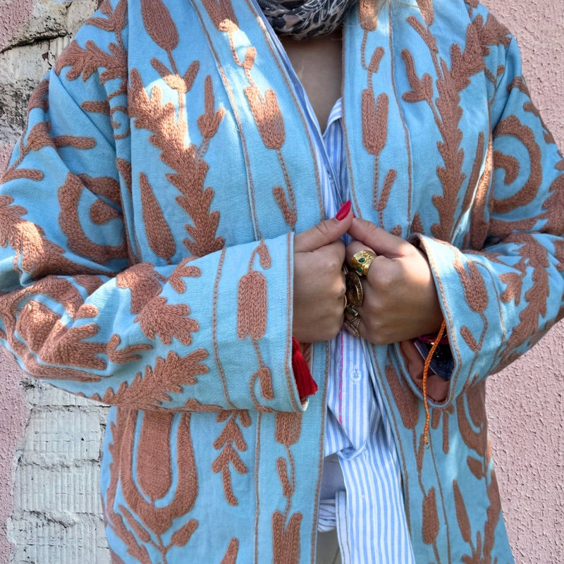 Turquoise Banjara Nomad Embroidered Jacket