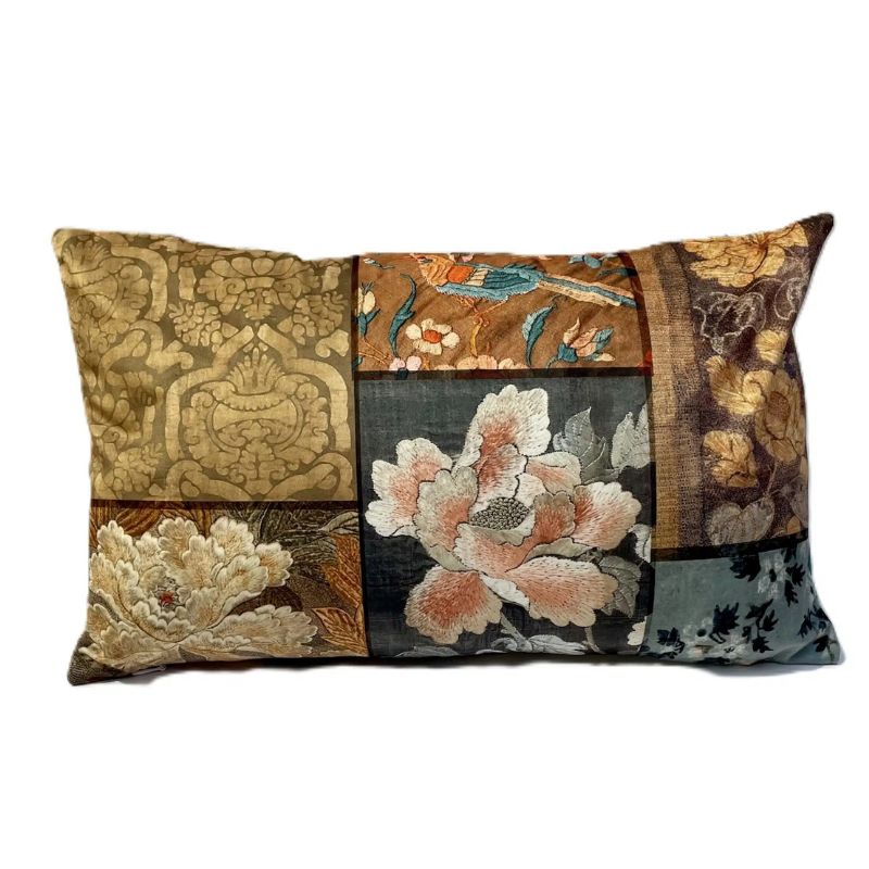 Anna Chandler Faded Grandeur Small Rectangle Velvet Cushion