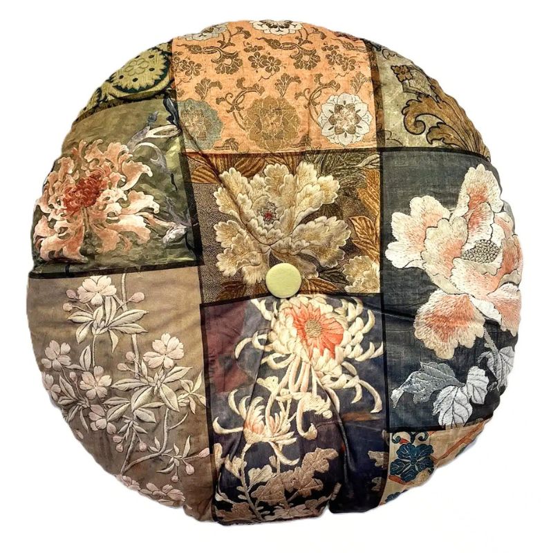 Anna Chandler Faded Grandeur Round Velvet Cushion