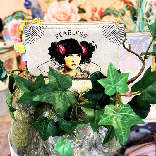Fearless Coin Purse with Gold Lotus Charm/Key Ring