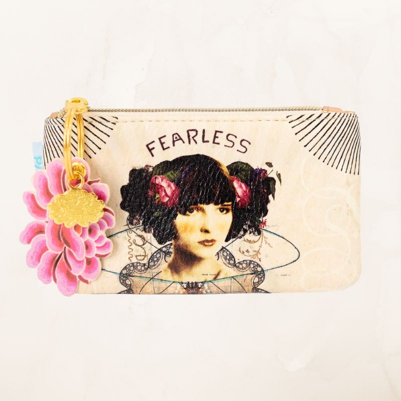 Fearless Coin Purse with Gold Lotus Charm/Key Ring