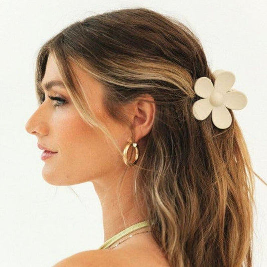 Claw Clip - Flower - Ivory