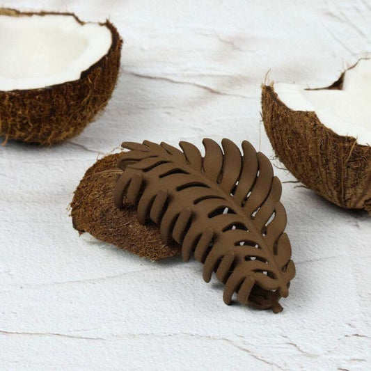 Claw Clip - Medium Leaf - Chocolate