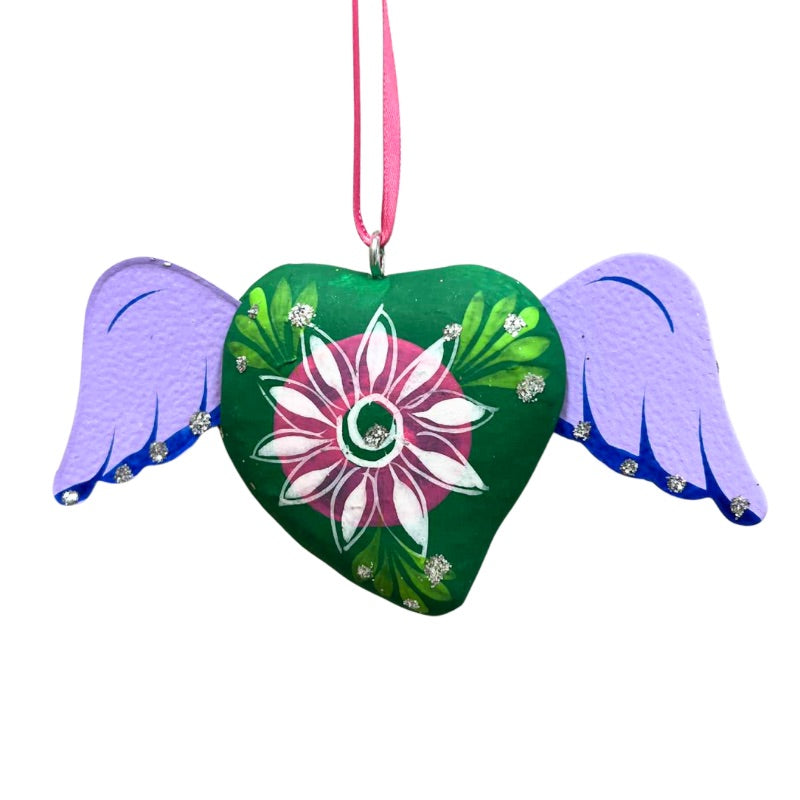 Authentic Mexican Winged Heart Hanging Ornaments